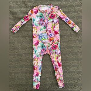 Posh Peanut Macaron Tea Party Bamboo Onesie